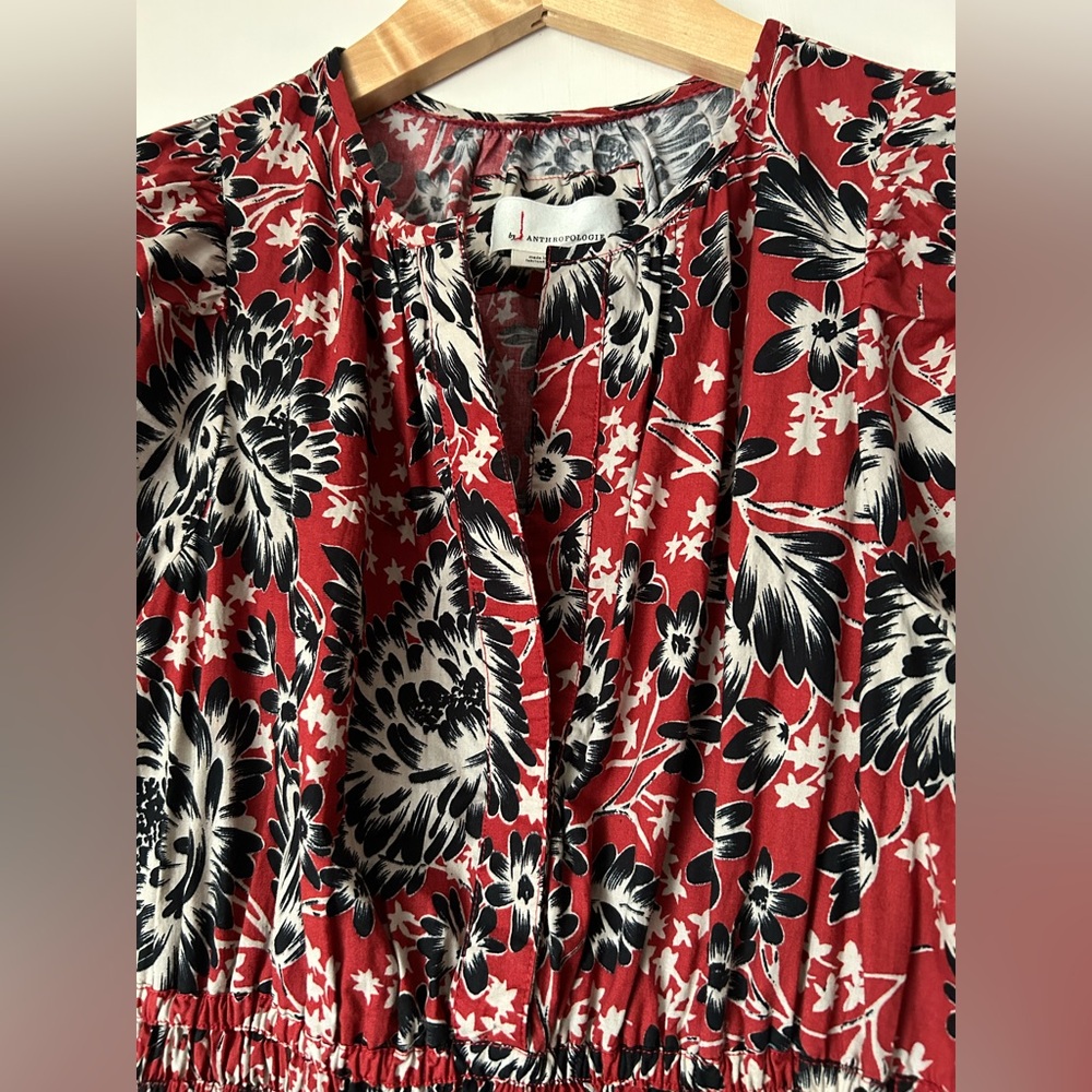 Anthropologie Somerset mini dress red and black print - Picture 3 of 7